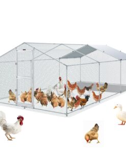 VEVOR Large Metal Chicken Coop with Walk-In Run