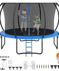 VEVOR 3.66m (12FT) Outdoor Recreational Trampoline for Kids with 360° Safety Enclosure Net