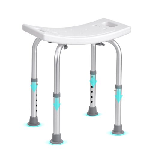 VEVOR Adjustable Shower Chair with Non Slip Feet and Built in Handles
