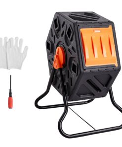 VEVOR 70L (18.5-Gallon) Compact Compost Tumbler Bin with Sliding Door and Steel Frame