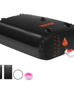 VEVOR 330L (87 Gallon) Collapsible PVC Water Tank Bladder with Spigots and Overflow Kit