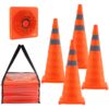 VEVOR 4 Pack 71 cm 28 inch Collapsible Traffic Safety Cones with Reflective Collars and Wide Base