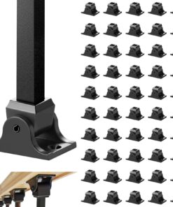 VEVOR izturīgi alumīnija sakausējuma regulējami balustru apavi 1/2 collas (13 mm) kvadrātveida kāpņu vārpstām - melns pārklājums