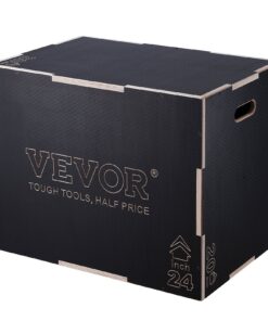 VEVOR 3-in-1 Wooden Plyometric Jump Box with Adjustable Heights of 76/61/51 cm (30/24/20 inch)