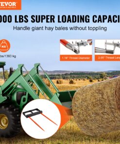 Tractor Bucket Attachment with Dual 44.5 cm (17.5") Stabilizer Spears and 152 cm (60") Chain