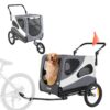 VEVOR 2 in 1 Dog Bike Trailer  Pet Stroller
