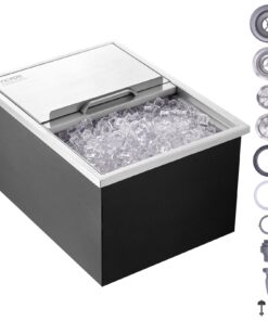 VEVOR Stainless Steel Drop-In Ice Chest with Sliding Cover