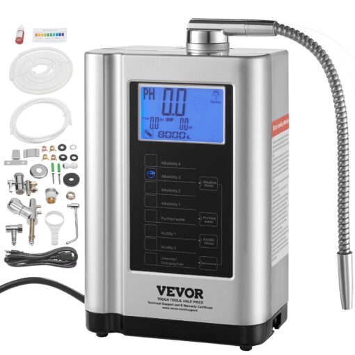 VEVOR Alkaline Water Ionizer with 5 Titanium Platinum Plates