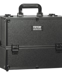 VEVOR Large Portable Makeup Train Case 370x230x287 mm (14.6x9.1x11.3 inches) with 6-Tier Adjustable Trays