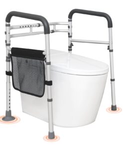 VEVOR Adjustable Folding Toilet Safety Rail with Padded Arms