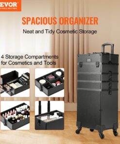 Extra Large Rolling Cosmetic Organizer with 360° Swivel Wheels