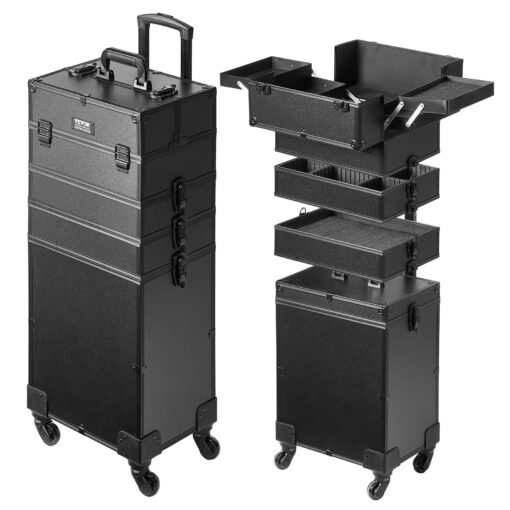 VEVOR 5 in 1 Professional Aluminum Makeup Train Case