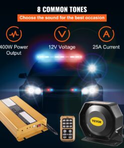 12V Vehicle Emergency Alarm with MIC - Fits Cars