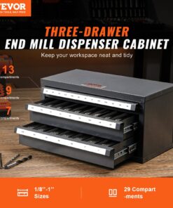 Stackable Three-Drawer Organizer for 3mm to 25mm (1/8" to 1") End Mills