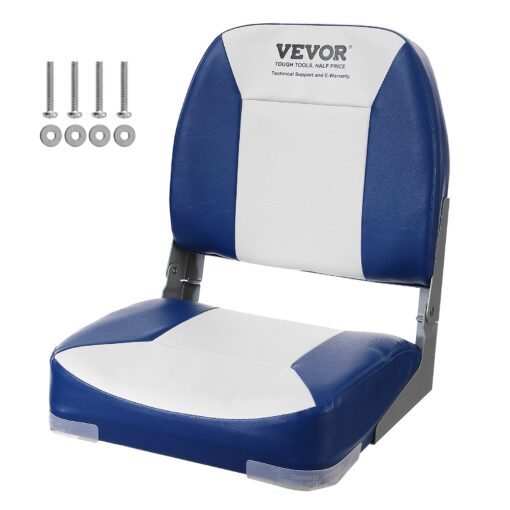 VEVOR 48cm 189 in Low Back Folding Boat Seat with Thick Sponge Padding