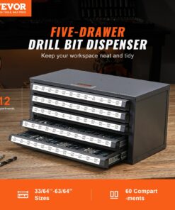 60-Compartment Organizer for 13mm to 25mm (33/64" to 63/64") Drill Bits