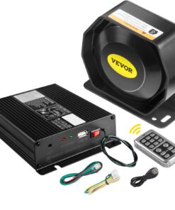 VEVOR 200W 12V Police Siren PA System with 18 Tones and Wireless Microphone