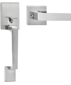 VEVOR Adjustable Satin Nickel Square Entry Door Handle Set with Lever
