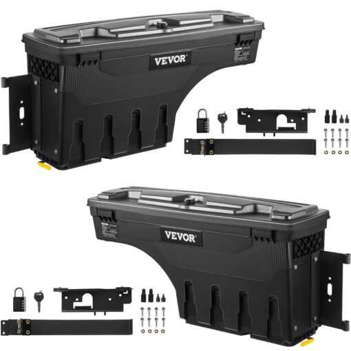 VEVOR Lockable ABS Truck Bed Storage Tool Box Set for Dodge Ram 1500 2019 2021