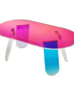 VEVOR Iridescent Acrylic Coffee Table with Oval Top