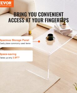 C-Shaped Clear End Table