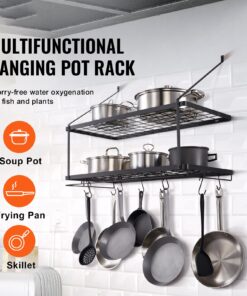 76 cm (30 inch) Pot and Pan Hanger with 12 S Hooks