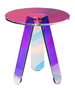 VEVOR Round Iridescent Acrylic Side Table