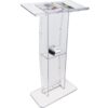 VEVOR 120 cm 47 inch Clear Acrylic Podium Stand with Wide Reading Surface  Storage Shelf for Church