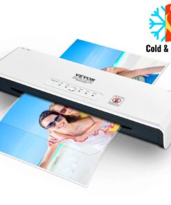 VEVOR 33cm (13-inch) 4-Roller Hot and Cold Laminating Machine with Quick Warm-up and 3 mil Films for Home