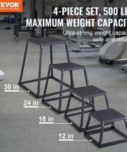 30/24/18/12 Inch (76/61/46/31 cm) Anti-Slip Fitness Platform for Home Gym Training and Strength Conditioning