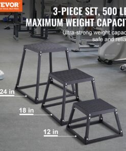 30/45/60 cm (12/18/24 Inch) Anti-Slip Fitness Step Up Box for Home Gym Training