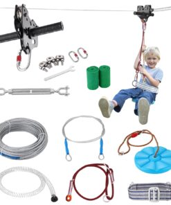 VEVOR 18.3m (60ft) Zipline Kit for Kids & Adults