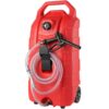 VEVOR 605 Liter 16 Gallon Portable Fuel Caddy with Manual Nozzle and Anti Leakage Ball Valve   Durable with 152 cm 6 Inch Rubber Wheels for Gasoline
