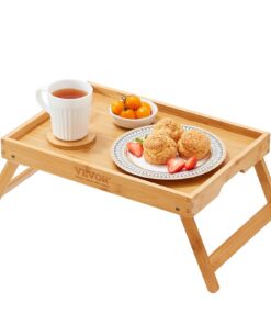 VEVOR Bamboo-Patterned Bed Tray Table with Foldable Legs