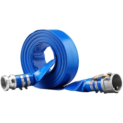 VEVOR Heavy Duty 2 in 508 cm x 50 ft 1524 m PVC Pool Backwash Hose with Aluminum Camlock Fittings and Clamps