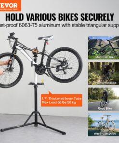 30 kg (66 lbs) Aluminum Bicycle Maintenance Stand with Adjustable Height and Magnetic Tool Tray
