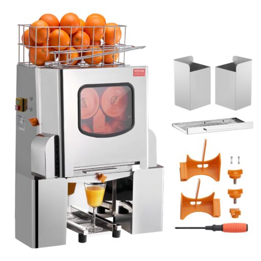 VEVOR Commercial Automatic Orange Juicer Machine 120W Stainless Steel