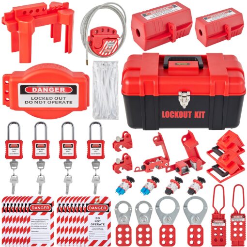 VEVOR 42 Piece Lockout Tagout Kit for Electrical Safety