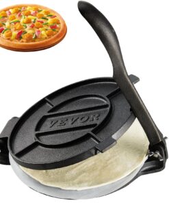 VEVOR 20.3 cm (8 Inch) Cast Iron Tortilla and Roti Maker with 100 Pcs Parchment Paper