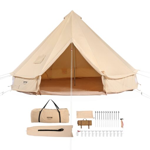 VEVOR 5 m164 ft 4 Season Canvas Bell Tent with Stove Jack