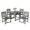 VEVOR 5 Piece Patio Dining Set with Square Table and 4 Chairs