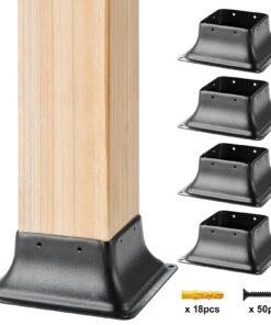 VEVOR Heavy Duty Steel Post Base Brackets 153x153mm (6x6 inches) 4Pcs