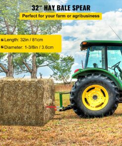 Quick Attach Red Coated Bale Forks for Tractors and Loaders