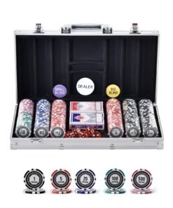 VEVOR 300-Piece Poker Chip Set with Aluminum Case - Complete Casino Game Set with 11.5g Chips