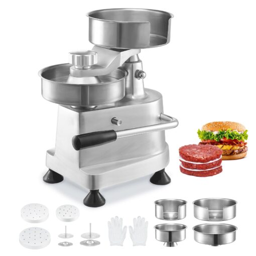 VEVOR Commercial Burger Patty Maker with 3 Interchangeable Molds 100130150mm