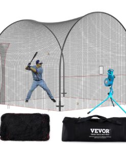 VEVOR Portable Baseball and Softball Batting Cage with Fiberglass Frame