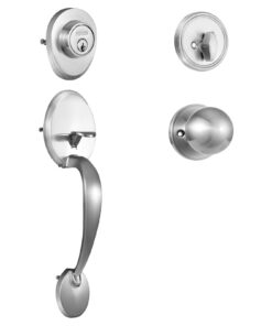 VEVOR Satin Nickel Front Door Lock Set with Adjustable Hole Spacing (195-224 mm / 7-11/16 to 8-13/16 inches)