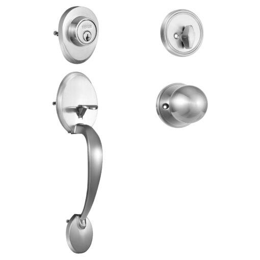 VEVOR Satin Nickel Front Door Lock Set with Adjustable Hole Spacing 195 224 mm 7 1116 to 8 1316 inches