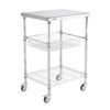VEVOR 3 Tier Steel Kitchen Utility Cart with Adjustable Shelves