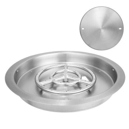 VEVOR 48 cm 19 inch Stainless Steel Round Drop in Fire Pit Pan